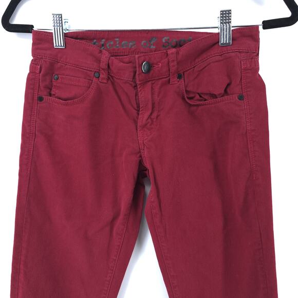 Articles of Society Size 24 Mya Scarlet Bright Maroon Denim Stretchy Skinny Jean - Picture 3 of 11